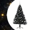 Sapin de Noël artificiel pré-éclairé Noir 150 cm PVC 543939543939