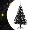 Sapin de Noël artificiel pré-éclairé Noir 150 cm PVC 543940543940