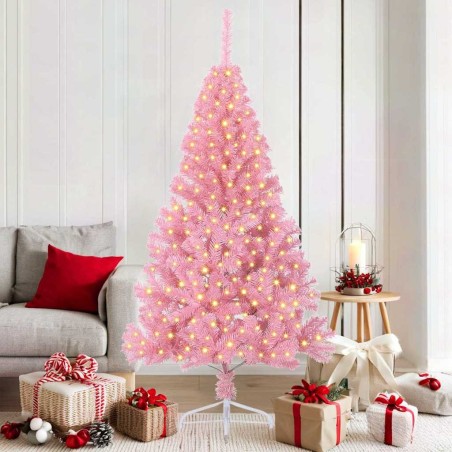 Sapin de Noël artificiel pré-éclairé Rose 180 cm PVC 543941543941