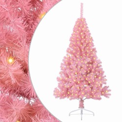 Sapin de Noël artificiel pré-éclairé Rose 180 cm PVC 543941543941