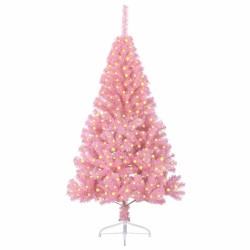 Sapin de Noël artificiel pré-éclairé Rose 180 cm PVC 543941543941