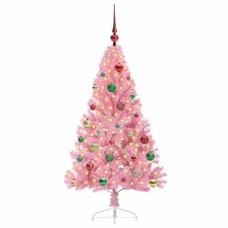 Sapin de Noël artificiel pré-éclairé Rose 150 cm PVC 543942543942