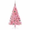Sapin de Noël artificiel pré-éclairé Rose 150 cm PVC 543942543942