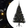 Sapin de Noël artificiel pré-éclairé Noir 120 cm PVC 543944543944