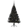 Sapin de Noël artificiel pré-éclairé Noir 120 cm PVC 543944543944