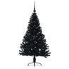 Sapin de Noël artificiel pré-éclairé Noir 120 cm PVC 543944543944