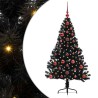 Sapin de Noël artificiel pré-éclairé Noir 120 cm PVC 543945543945