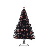 Sapin de Noël artificiel pré-éclairé Noir 120 cm PVC 543945543945
