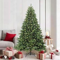 Sapin de Noël artificiel avec 300 LED Vert 180 cm PE et PVC 543956543956