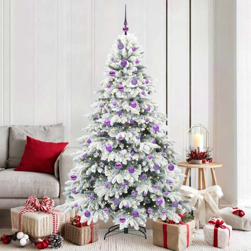 Sapin de Noël artificiel avec 300 LED Blanc 180 cm PE et PVC 543966543966