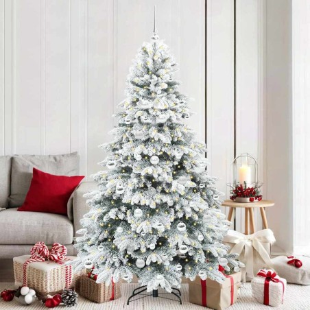 Sapin de Noël artificiel avec 300 LED Blanc 180 cm PE et PVC 543971543971