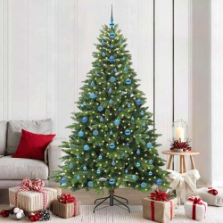 Sapin de Noël artificiel avec 300 LED Vert 210 cm PE et PVC 543976543976