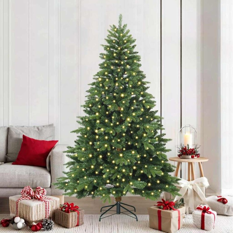 Sapin de Noël artificiel avec 300 LED Vert 210 cm PE et PVC 543984543984