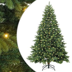 Sapin de Noël artificiel avec 300 LED Vert 210 cm PE et PVC 543984543984