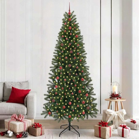 Sapin de Noël artificiel avec 300 LED Vert 240 cm PE et PVC 543986543986