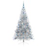 Sapin de Noël artificiel pré-éclairé Argent 210 cm PET 544004544004