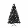 Sapin de Noël artificiel pré-éclairé Noir 210 cm PVC 544005544005