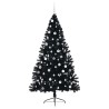 Sapin de Noël artificiel pré-éclairé Noir 210 cm PVC 544005544005