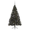 Sapin de Noël artificiel pré-éclairé Noir 210 cm PVC 544006544006