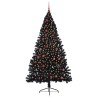 Sapin de Noël artificiel pré-éclairé Noir 210 cm PVC 544007544007
