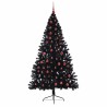 Sapin de Noël artificiel pré-éclairé Noir 210 cm PVC 544007544007