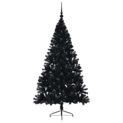 Sapin de Noël artificiel pré-éclairé Noir 210 cm PVC 544008544008