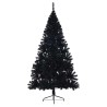 Sapin de Noël artificiel pré-éclairé Noir 210 cm PVC 544008544008