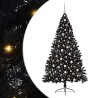 Sapin de Noël artificiel pré-éclairé Noir 210 cm PVC 544009544009