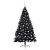 Sapin de Noël artificiel pré-éclairé Noir 210 cm PVC 544009544009