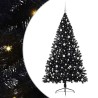 Sapin de Noël artificiel pré-éclairé Noir 210 cm PVC 544010544010