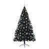 Sapin de Noël artificiel pré-éclairé Noir 210 cm PVC 544010544010