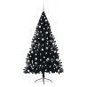 Sapin de Noël artificiel pré-éclairé Noir 210 cm PVC 544010544010
