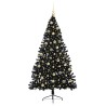 Sapin de Noël artificiel pré-éclairé Noir 210 cm PVC 544011544011