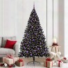 Sapin de Noël artificiel pré-éclairé Noir 210 cm PVC 544012544012