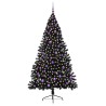 Sapin de Noël artificiel pré-éclairé Noir 210 cm PVC 544012544012