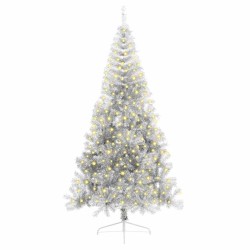 Sapin de Noël artificiel pré-éclairé Argent 240 cm PET 544013544013