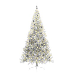 Sapin de Noël artificiel pré-éclairé Argent 240 cm PET 544014544014