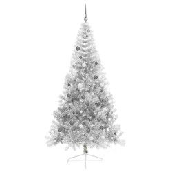 Sapin de Noël artificiel pré-éclairé Argent 240 cm PET 544014544014