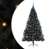 Sapin de Noël artificiel pré-éclairé Noir 210 cm PVC 544015544015