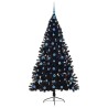 Sapin de Noël artificiel pré-éclairé Noir 210 cm PVC 544015544015