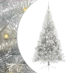 Sapin de Noël artificiel pré-éclairé Argent 210 cm PET 544016544016