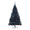 Sapin de Noël artificiel pré-éclairé Noir 180 cm PVC 544021544021