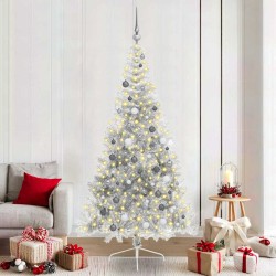 Sapin de Noël artificiel pré-éclairé Argent 210 cm PET 544023544023