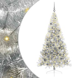 Sapin de Noël artificiel pré-éclairé Argent 210 cm PET 544023544023