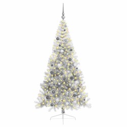 Sapin de Noël artificiel pré-éclairé Argent 210 cm PET 544023544023