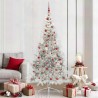 Sapin de Noël artificiel pré-éclairé Argent 210 cm PET 544025544025