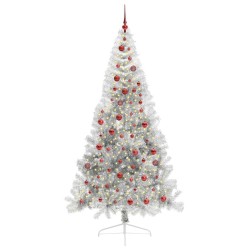 Sapin de Noël artificiel pré-éclairé Argent 210 cm PET 544025544025