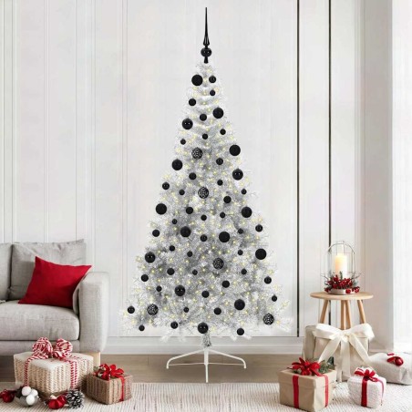 Sapin de Noël artificiel pré-éclairé Argent 210 cm PET 544026544026