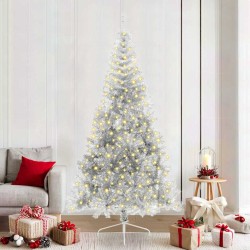 Sapin de Noël artificiel pré-éclairé Argent 210 cm PET 544027544027