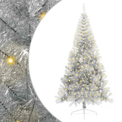Sapin de Noël artificiel pré-éclairé Argent 210 cm PET 544027544027